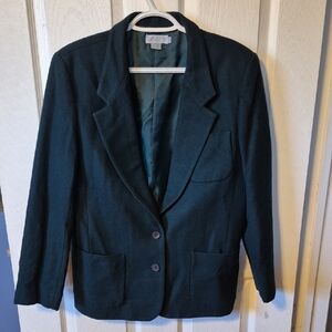Women's Dark Green Wool Blazer